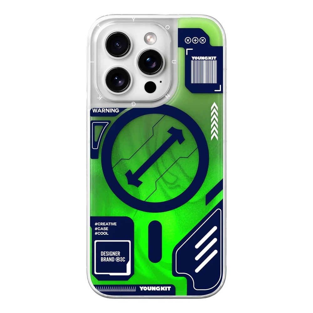 Cyberpunk Green Luminous Quicksand iPhone 16 Pro case | NWT